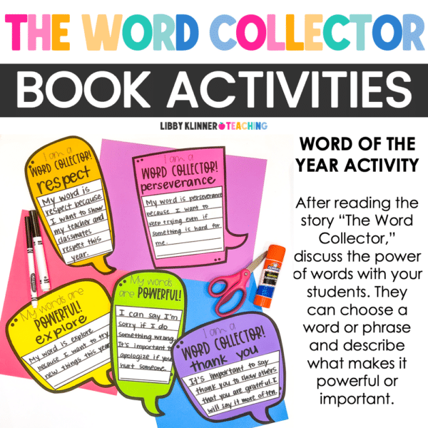the word collector book activity new year goals