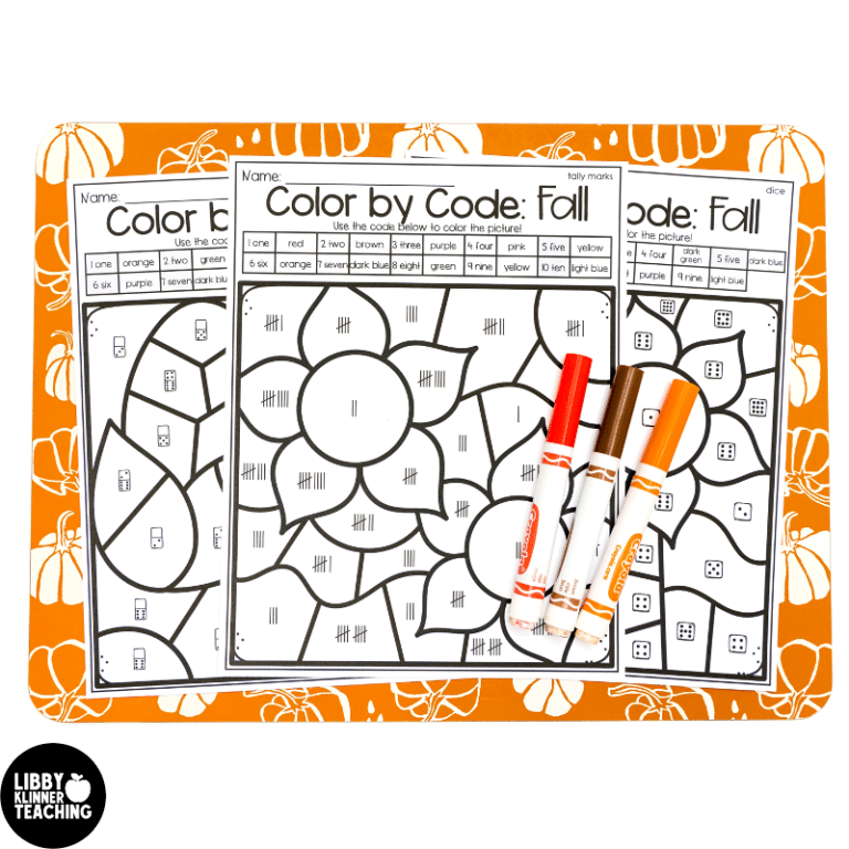 Color by Code: Fall Color by Number Activity for Number Sense - Libby ...