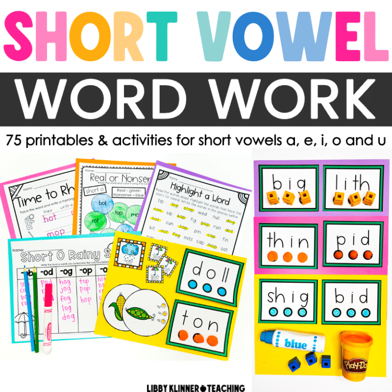 Short Vowel CVC Word Work Bundle | Printables & Activities for Literacy ...