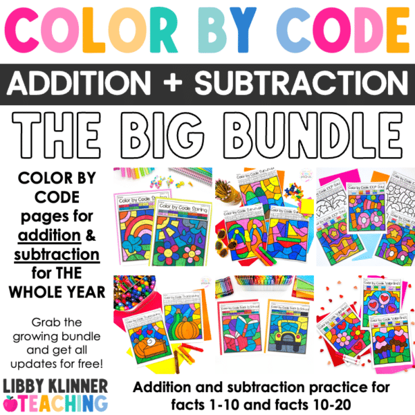 color by code addition subtraction