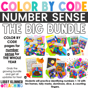 Color by Code BUNDLE Color by Number Printables for Number Sense