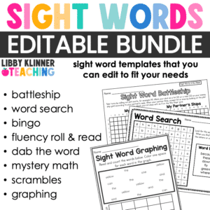 EDITABLE Sight Words Bundle | Sight Word Printable Homework Pages