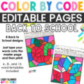 editable back to school color by code