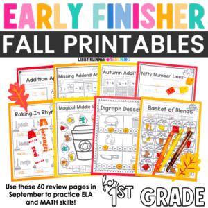 Fall Early Finishers - Print & Go Review Pages for 1st Grade