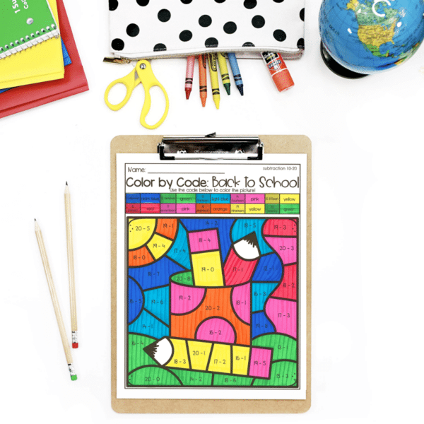 back to school color by code addition subtraction back to school color by code addition subtraction