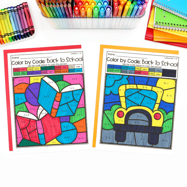 back to school color by code addition subtraction back to school color by code addition subtraction