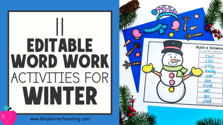 11 Editable Word Work Activities for December