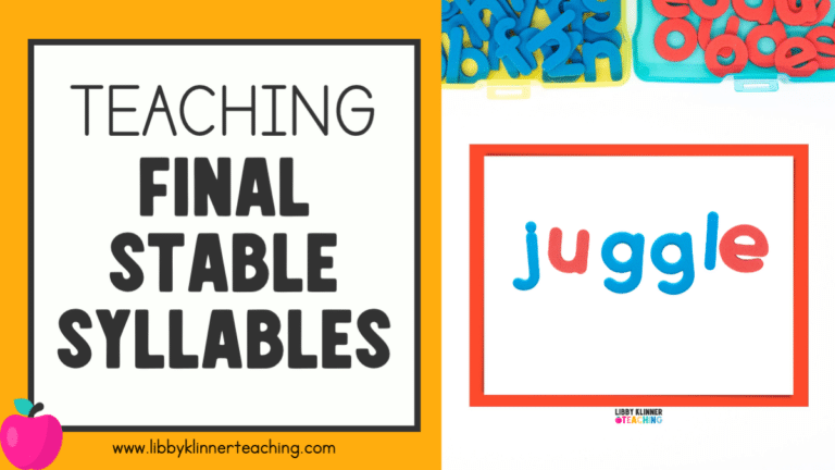 Teaching Final Stable Syllables