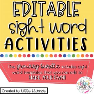 Editable Sight Words Bundle Cover Square